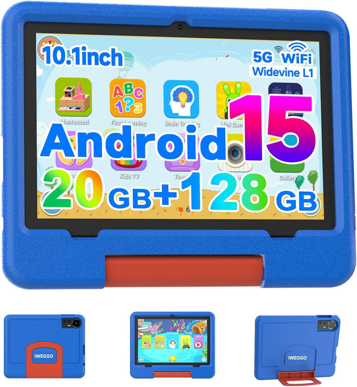 IWEGGO Tablet Android 15 para niños con estuche EVA, tablet de 10 p...