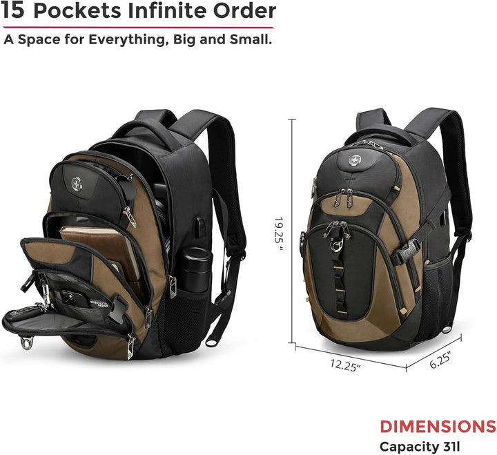 swissdigital Mochila para portátil de viaje de negocios, para hombr...