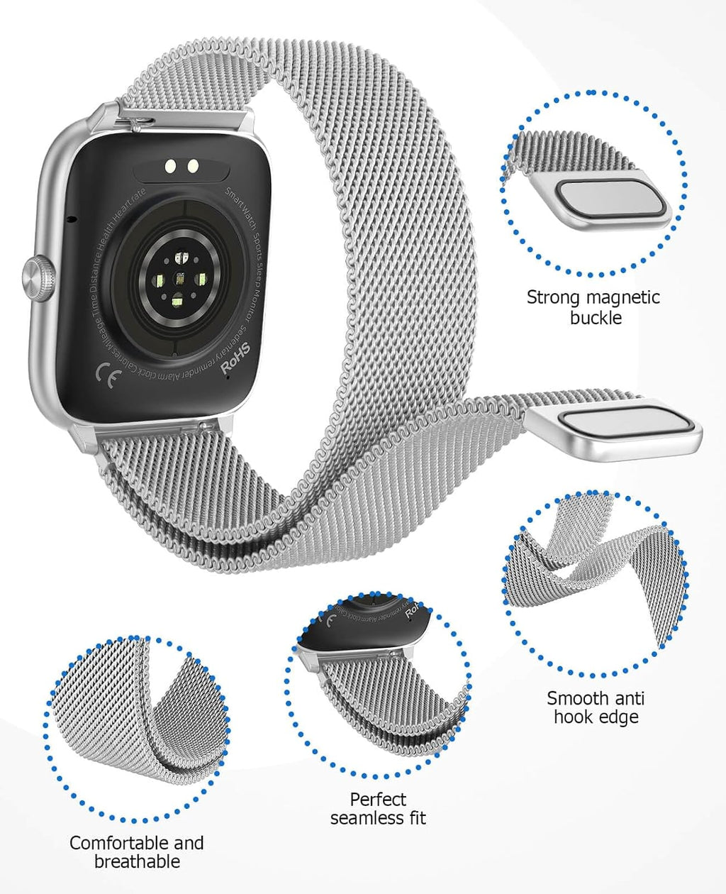 Reloj Inteligente Premium para Hombres y Mujeres con Llamadas Bluetooth, Pantalla AMOLED 2.06 pulgadas AOD