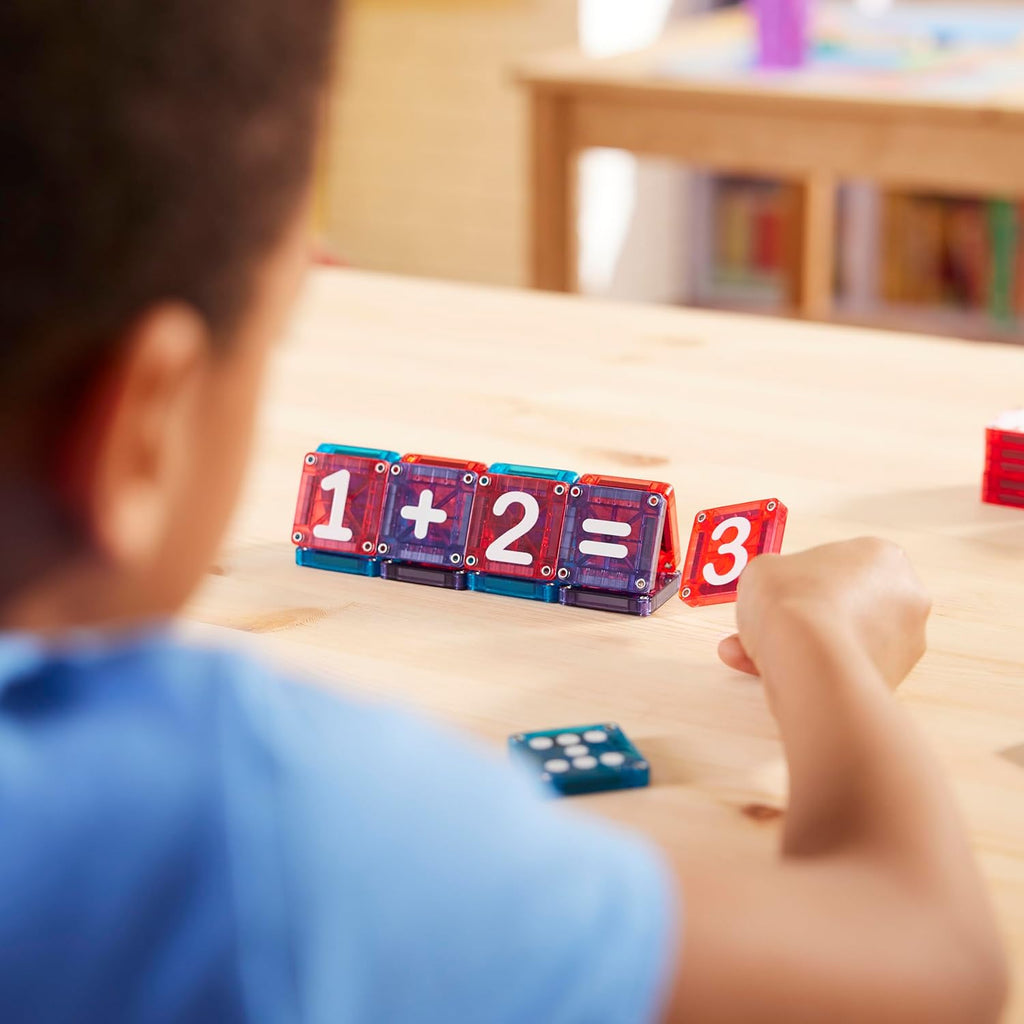 MAGNA-TILES MicroMAGS Learn Numbers - Juego de construcción magnética de 56 piezas, la marca original de construcción magnética