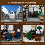 Mov Stone City Police Station - Juego de construcción compatible con Lego, 1445 piezas