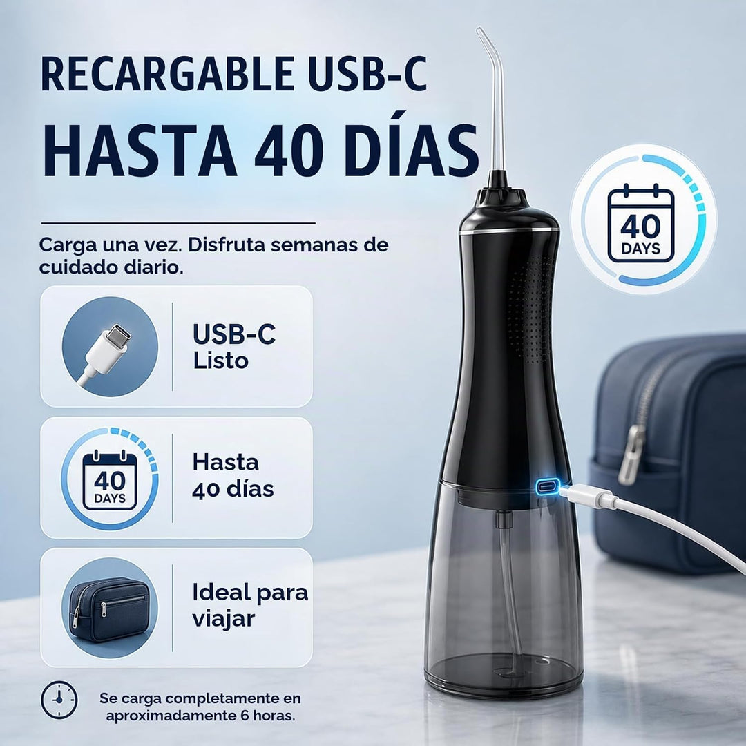 MOCEL - Irrigador dental inalámbrico con 5 modos, limpiador de dien...