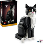 LEGO Ideas Tuxedo Cat - Juegos de construcción para adultos, mayores de 18 años, kit de manualidades para decoración del hogar, sala de estar o dormitorio, regalo para amantes de los animales - 21349