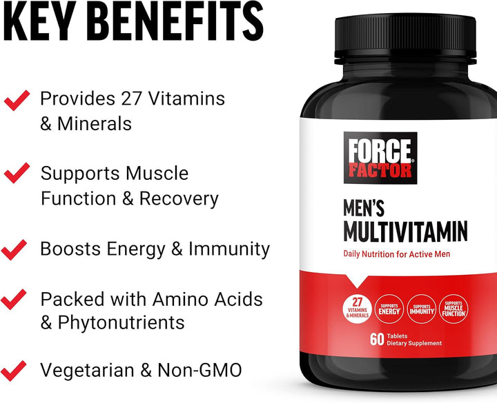 Force Factor Multivitamínicos para hombres, multivitamínico para ho...