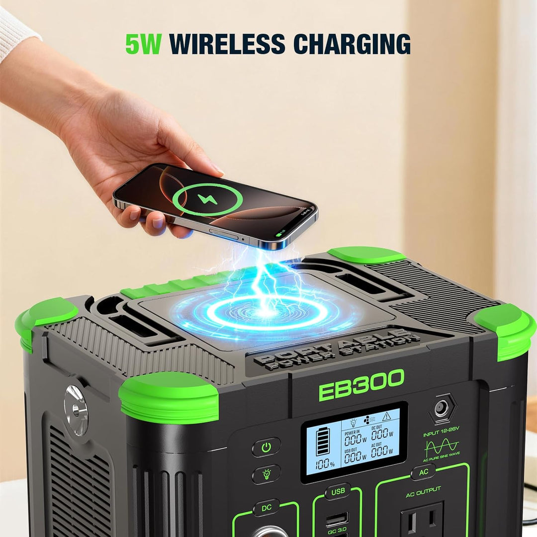 GRECELL- Central eléctrica portátil 300 W, generador solar 288 Wh c...