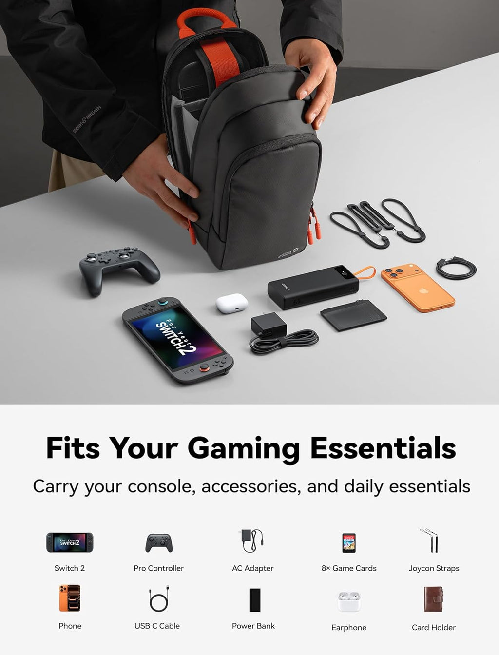 JSAUX Bolsa bandolera para Switch 2, Steam Deck y ROG Xbox Ally X