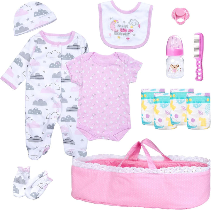PEDOLLTREE Juego de 13 muñecas Reborn para niña, accesorios con moi...