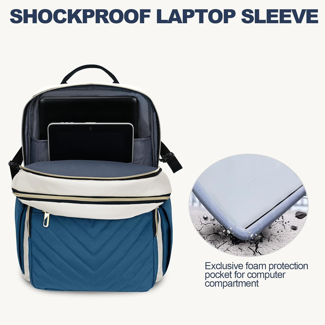 VANKEAN Mochila para laptop para mujer con bolsillo para vaso de gr...