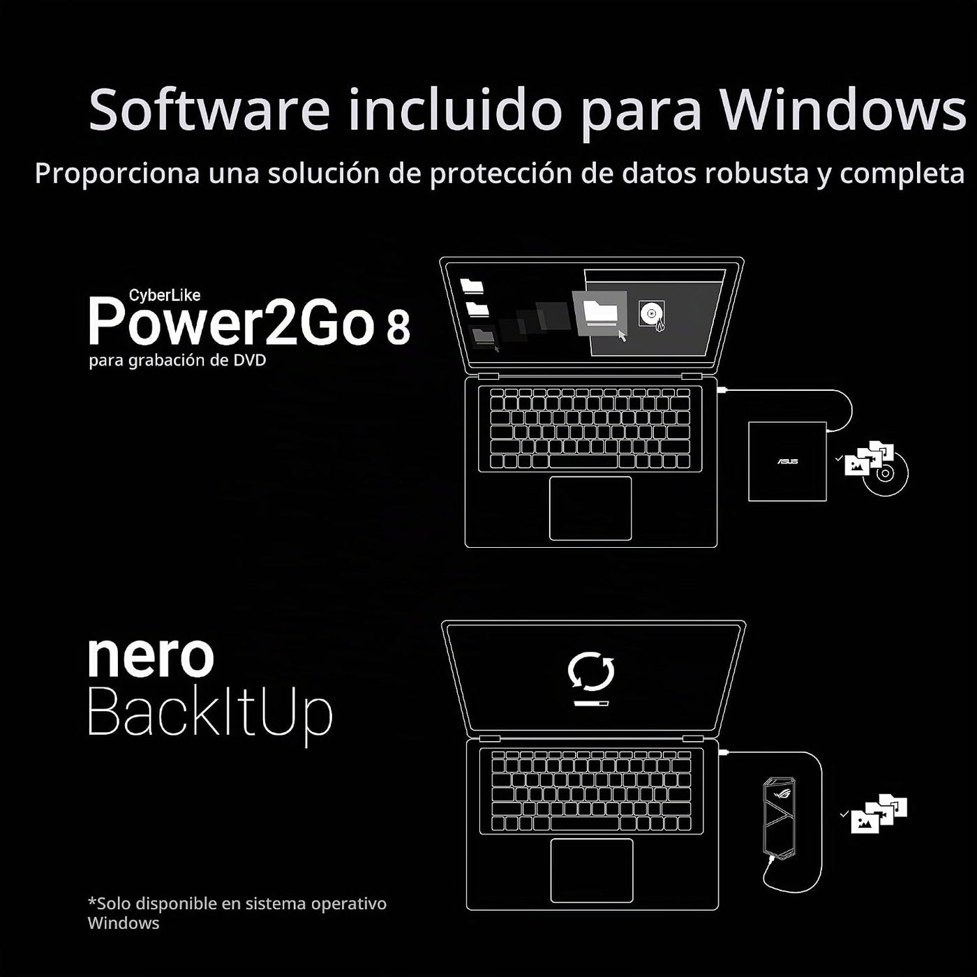 ASUS ZenDrive U3M - Grabador de DVD externo ultradelgado, interfaz...