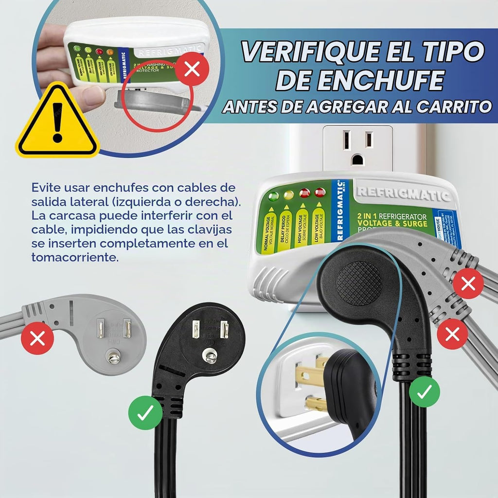 Refrigmatic Protector de voltaje y sobretensiones 2 en 1 para