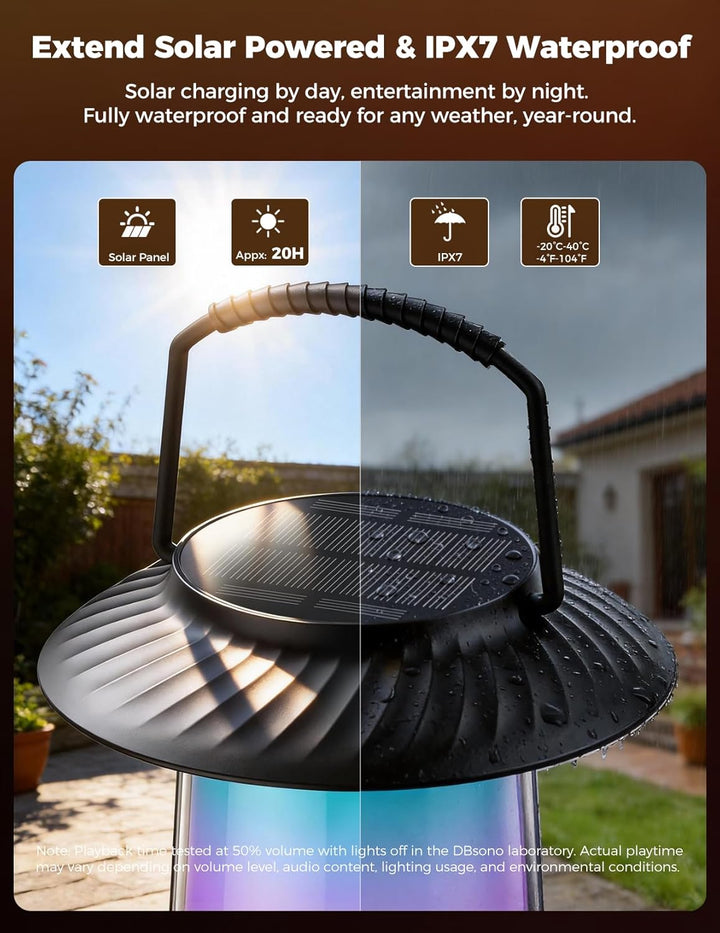 Altavoces solares Bluetooth para exteriores, impermeables, IPX7, pa...