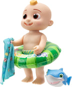CoComelon - Muñeca JJ Splish Splash - con juguete de baño de tiburón y accesorios acuáticos para jugar con agua - Juguetes para niños y preescolares - Exclusivo de Amazon