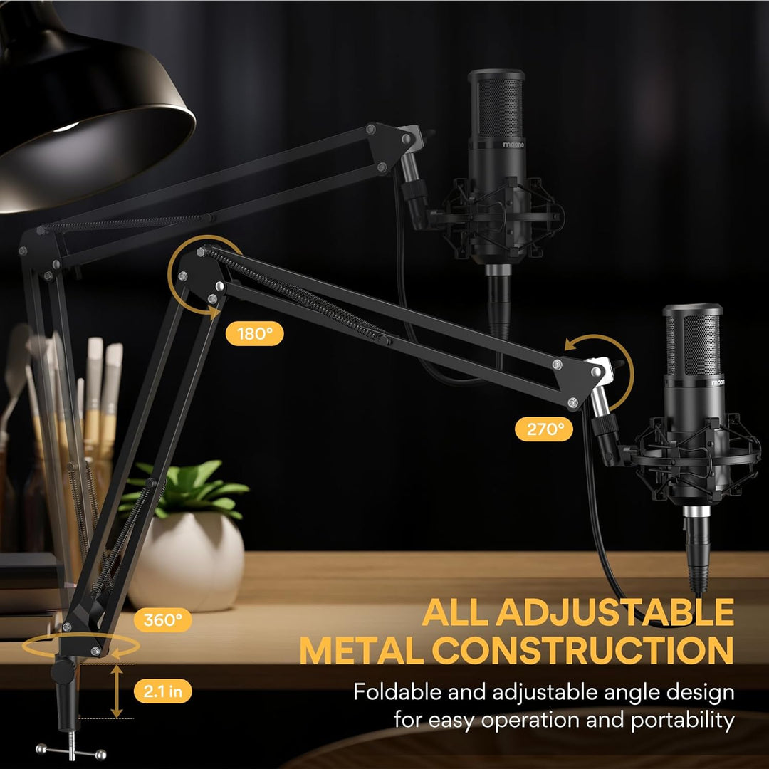 MAONO Micrófono de condensador XLR, micrófono de grabación de estud...