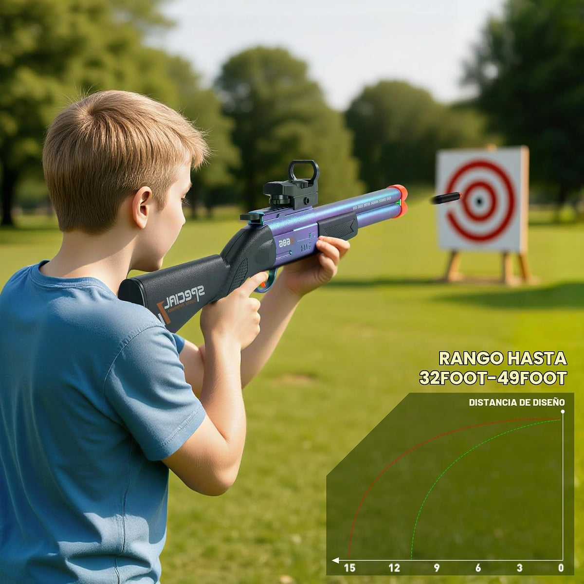 Rifle de francotirador de juguete de doble barril, pistola de juguete de espuma suave para niños de 8 a 12 años, jóvenes, adolescentes, niños, niñas, adultos, pistolas de dardos geniales para cumpleaños, Halloween, Navidad, juego de disparos al aire libre