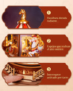 Rolife Rompecabezas de madera 3D de bricolaje para adultos, rompecabezas de madera de carrusel clásico, cajas de música, para niñas princesas, adolescentes, pasatiempos creativos, manualidades, juguetes, kits de construcción de modelos
