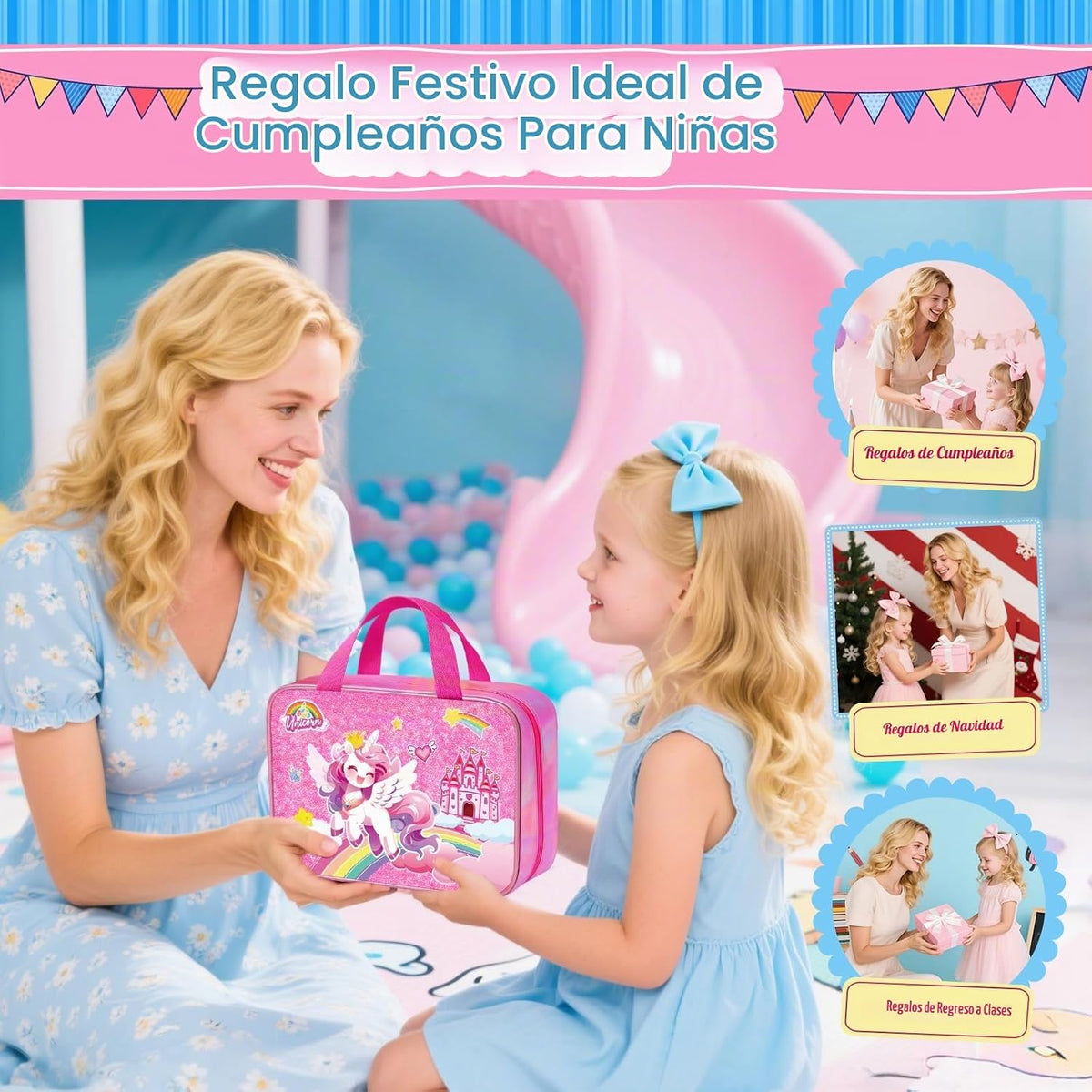 DreamyCandy - Kit de dibujo de unicornio de 73 piezas para niños de 4 a 8
