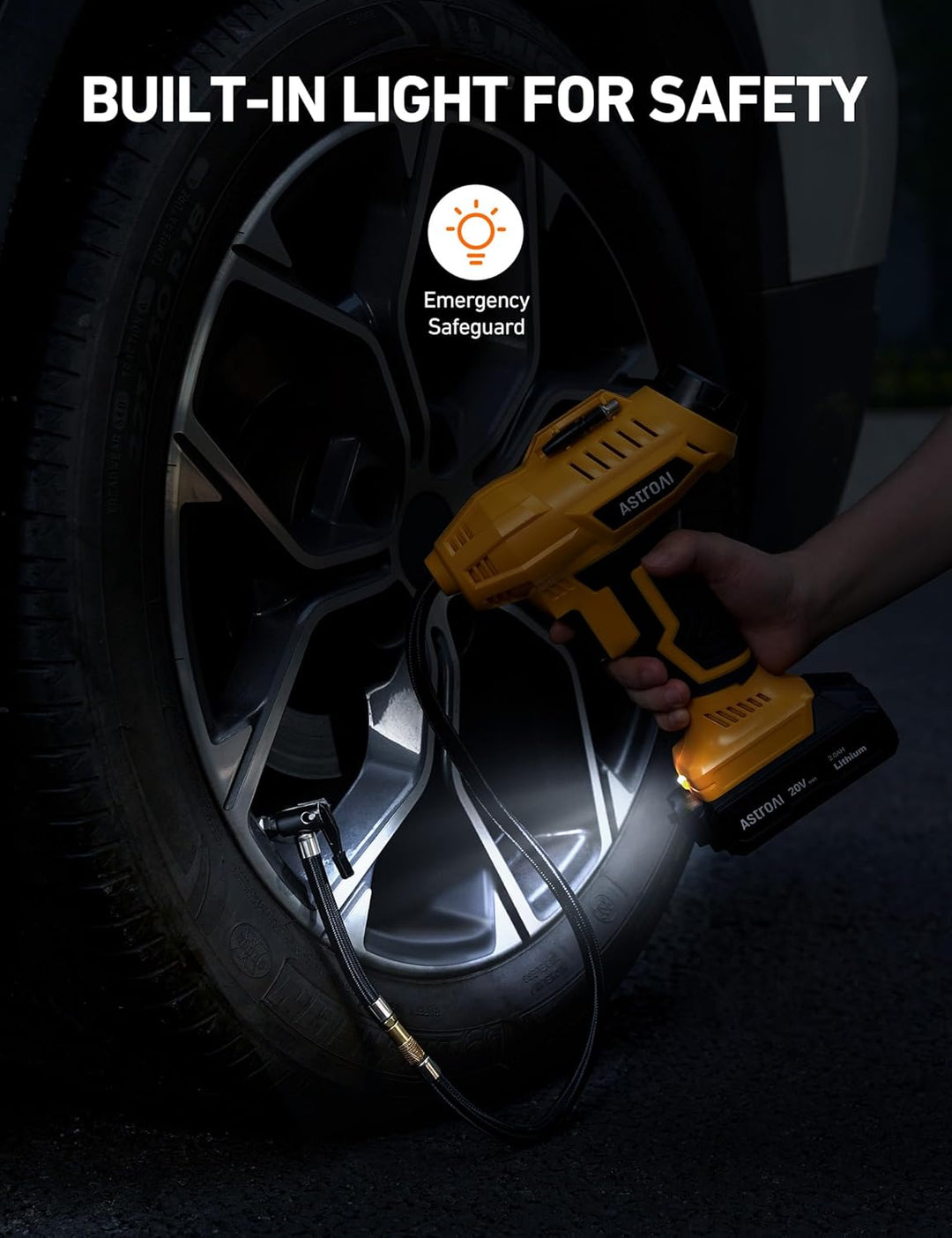 AstroAI Inflador inalámbrico de neumáticos de auto y moto, compreso...