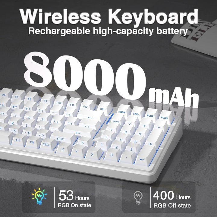 AULA Teclado mecánico inalámbrico F99, triple modo (BT5.0\/2.4GHz\/...