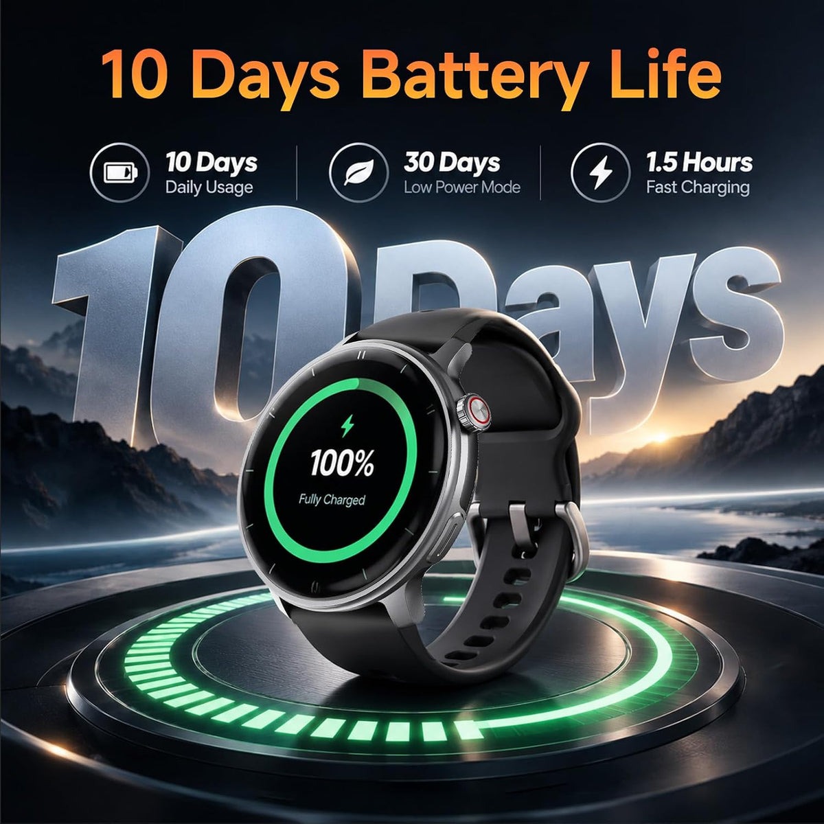 Reloj inteligente R5G Plus con GPS, llamadas Bluetooth, diseño impermeable, caras personalizadas, más de 110 modos deportivos, seguimiento diario de la salud, información del sueño, brújula, barómetro