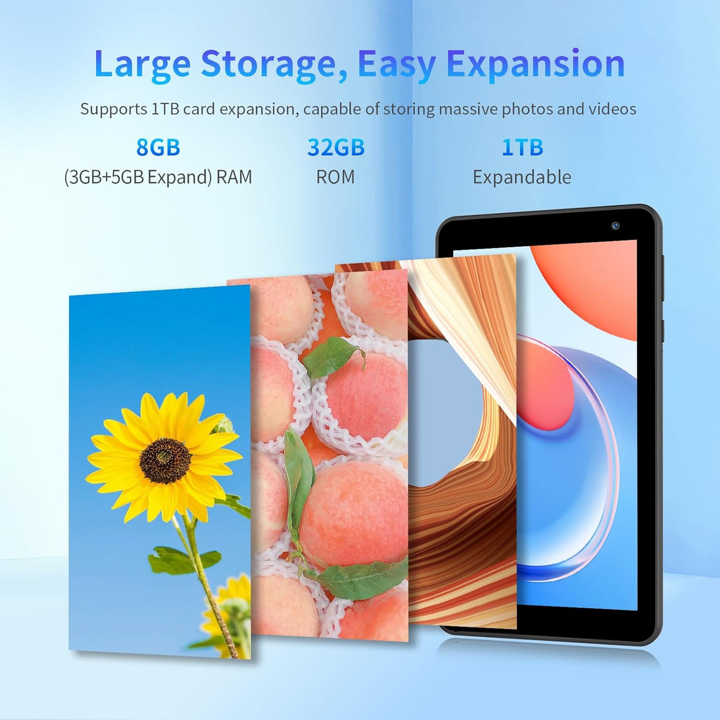 VASOUN Tablet Android 15 de 7 pulgadas 2025, 8GB (3GB+5GB Expand) R...