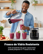 GDOR Licuadora para cocina, licuadora de vidrio de 1300 W con 6 programas