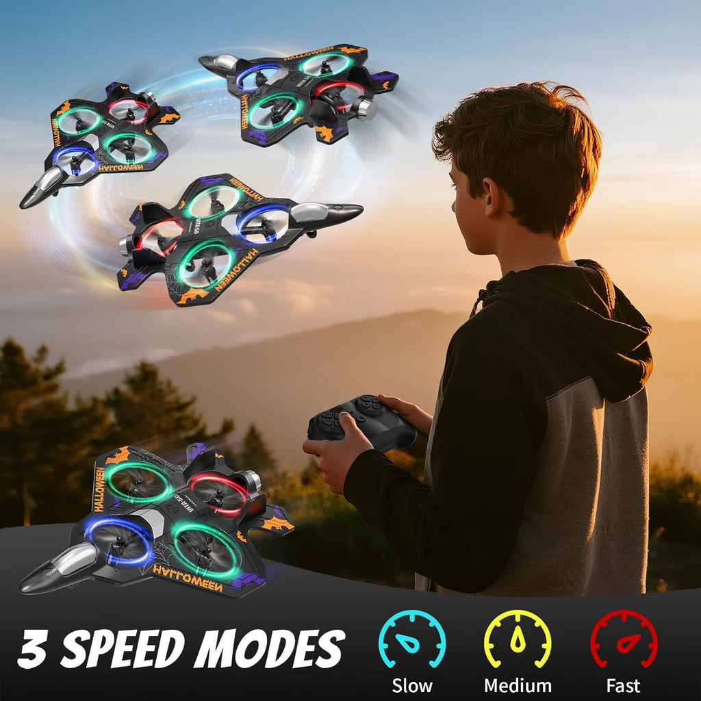 4DRC Aviones RC Aviones de control remoto para niños, Halloween, 2 baterías