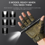 Linterna táctica EDC recargable, doble modo de 1200 lúmenes altos, linterna LED de bolsillo de doble interruptor, luz de flash pequeña súper brillante para emergencia, campamento, hogar