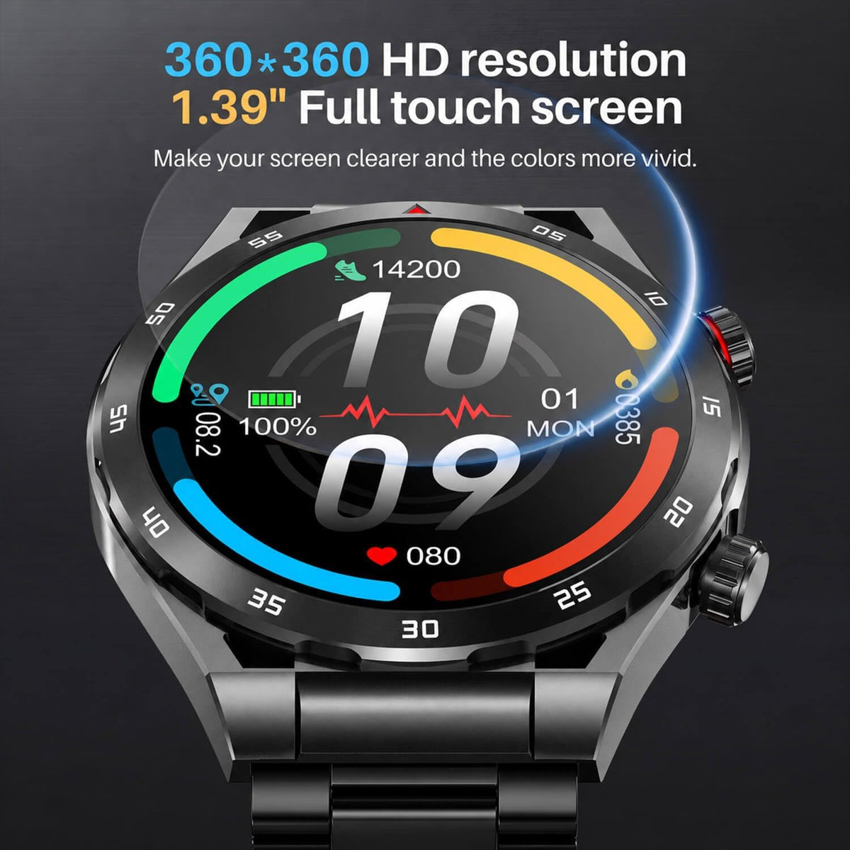 Reloj inteligente, pantalla AMOLED Bluetooth Llamadas Fitness