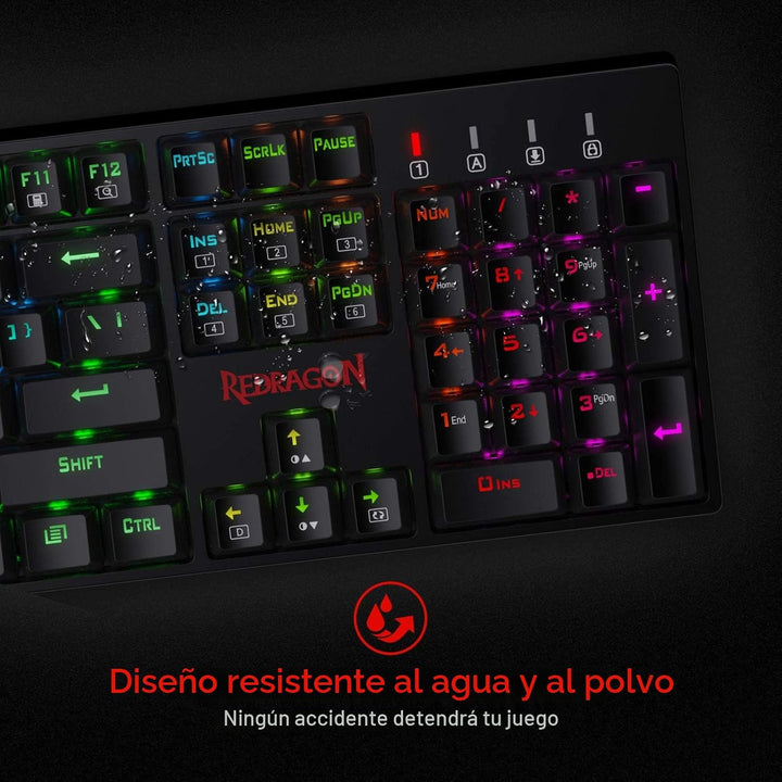Redragon Teclado mecánico para juegos K582 RGB, 100% 104 teclas de...