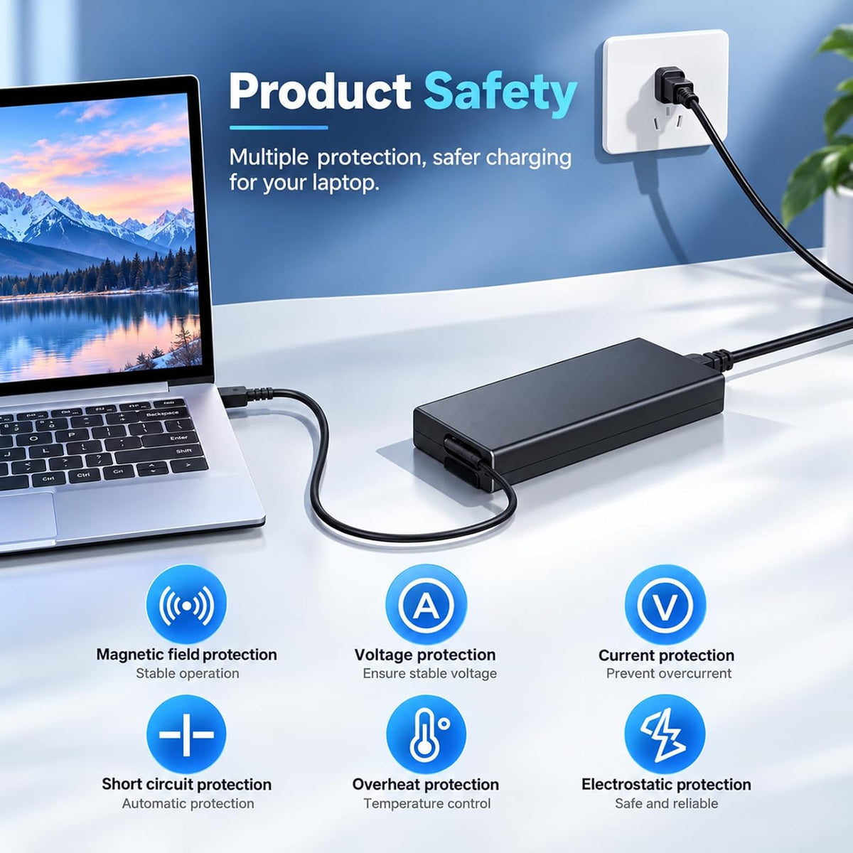 Cargador de portátil de punta delgada de 300 W para Lenovo Legion Pro 5 5i