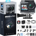 AKASO Brave 4 Pro 4K30FPS Cámara de Acción - Videocámara Subacuática de 131 pies Cámara Impermeable con Pantalla Táctil EIS Avanzado Control Remoto Zoom 5X Cámara Subacuática Compatible con Micrófono