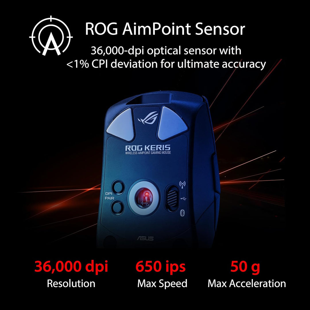 ASUS ROG Keris mouse inalámbrica Aimpoint para gaming - Ergonómica...