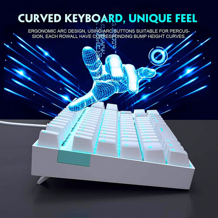 MageGee Teclado mecánico para juegos con interruptor azul, teclado...