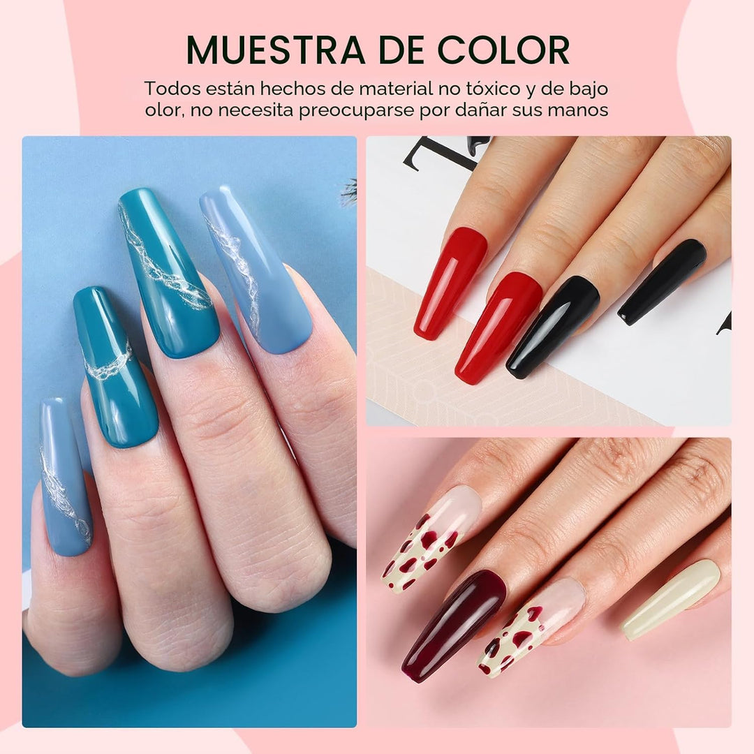 COSCELIA Kit de esmalte de uñas en gel de 53 piezas con luz UV y ki...