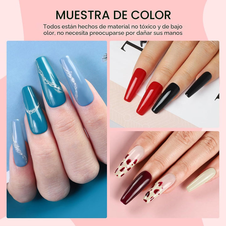 COSCELIA Kit de esmalte de uñas en gel de 53 piezas con luz UV y ki...