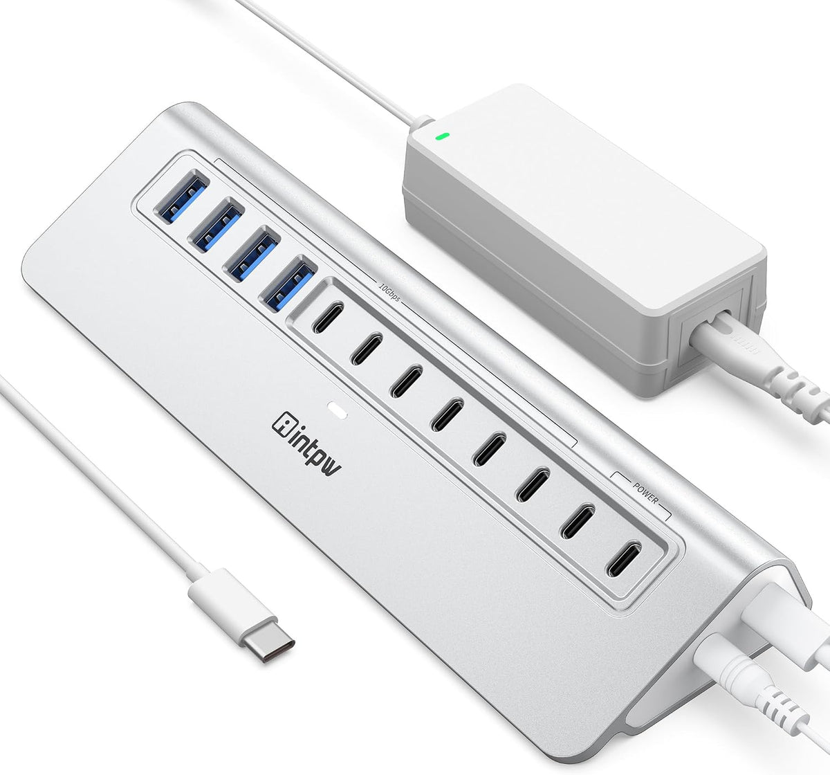 intpw, YH12, hub USB de 12 puertos, alimentado