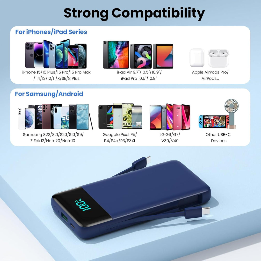 AONIMI Cargador portátil para iPhone 13800mAh USB C Power Bank con...