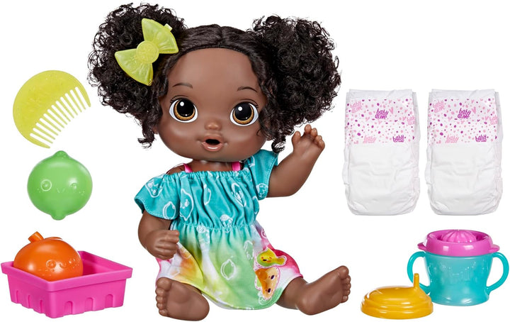 Baby Alive Muñeca Fruity Sips, Lima, Juguetes para niñas de 3 años,...