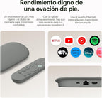 Google TV Streamer 4K - Entretenimiento de transmisión rápida en tu televisor con control remoto de búsqueda por voz - Mira películas, programas, TV en vivo y Netflix en 4K HDR, control inteligente