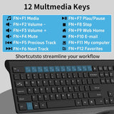 Teclado inalámbrico, 2.4G USB delgado silencioso sin cables para Wi...