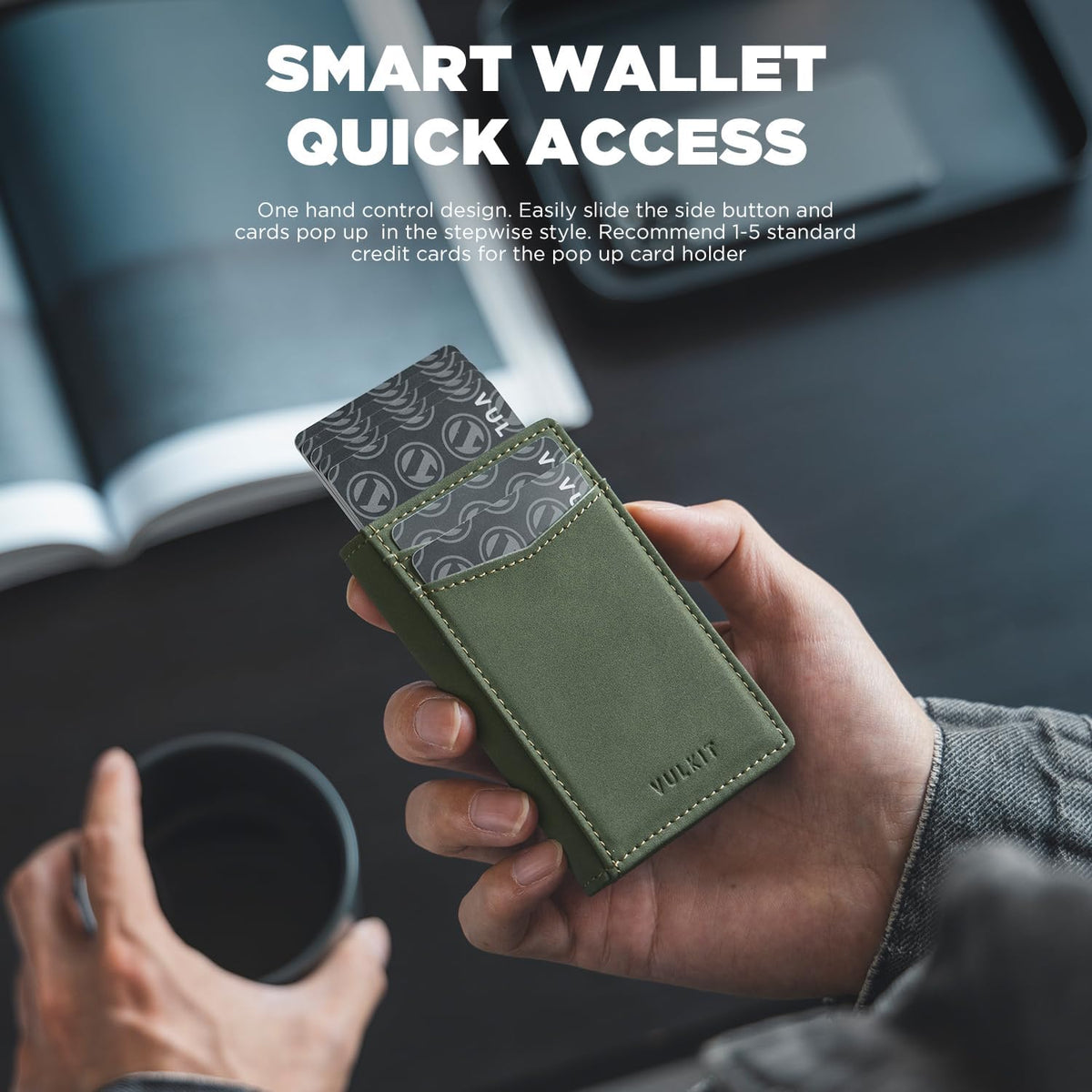 VULKIT - Billeteras delgadas para hombres; cartera desplegable con...