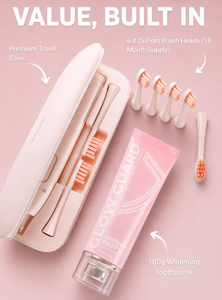 SMILE NOVA Sonic Lux™ Cepillo de dientes eléctrico rosa para adulto...