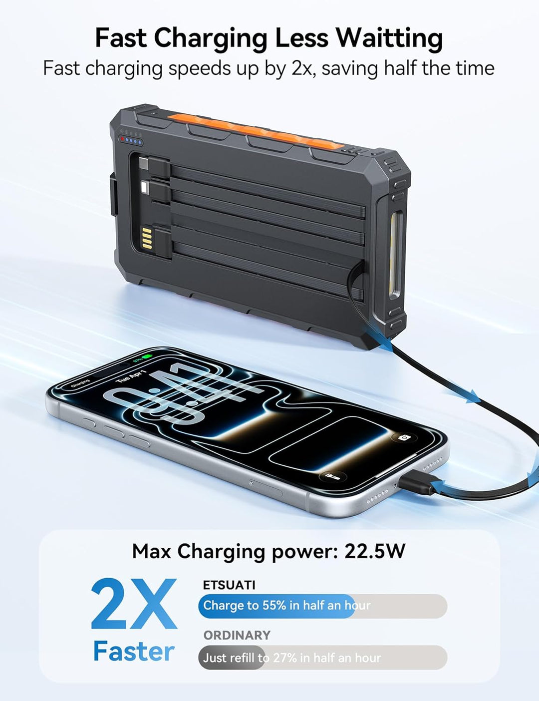 Cargador solar-banco de energía \u2013 Cargador de batería solar de...
