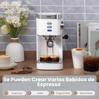 Gevi - Máquina compacta de café expreso de 20 barras con espumador de leche para café con leche y capuchino