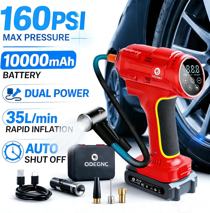 Compresor de aire inalámbrico 160PSI Inflador de neumáticos portáti...