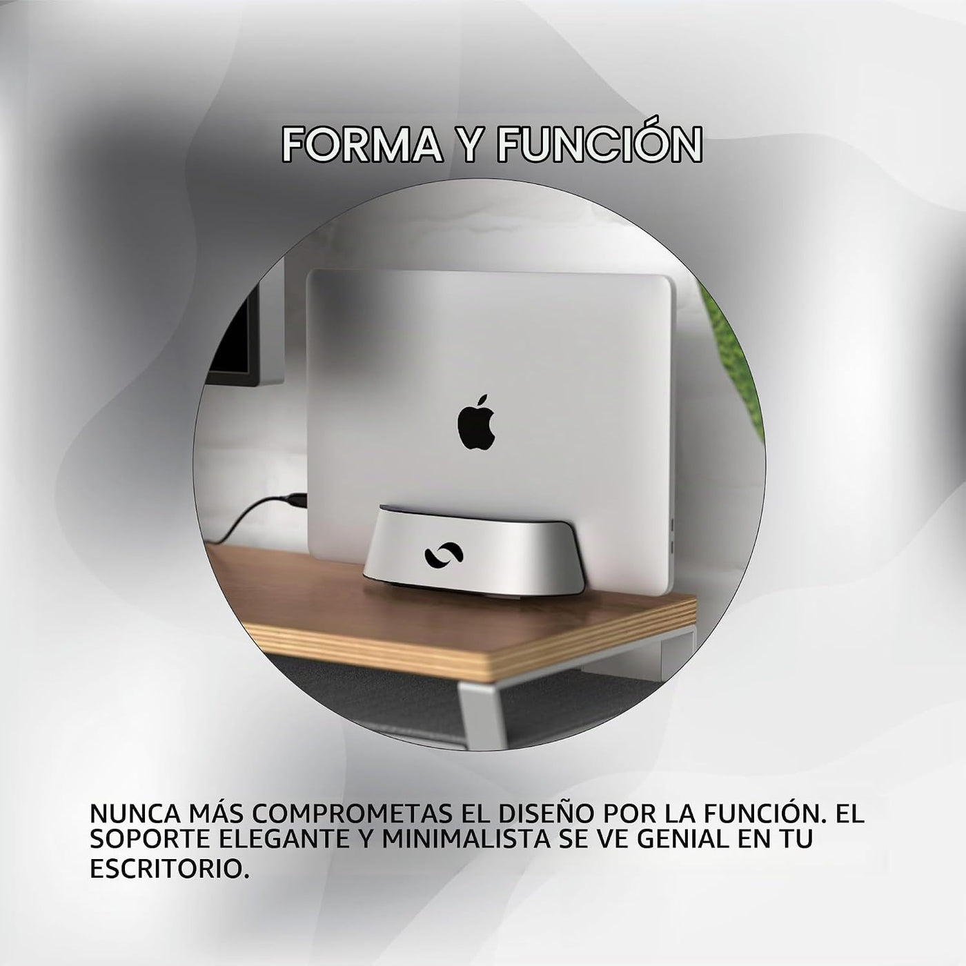 HumanCentric Soporte vertical para laptop en aluminio plateado, sop...
