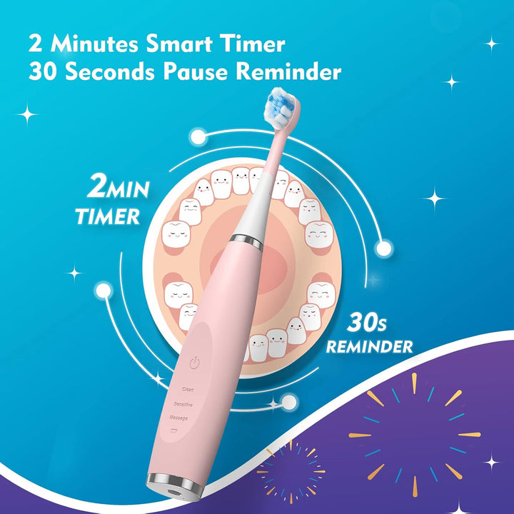 FUMEIKANG Cepillos de dientes eléctricos para niños, cepillo de die...