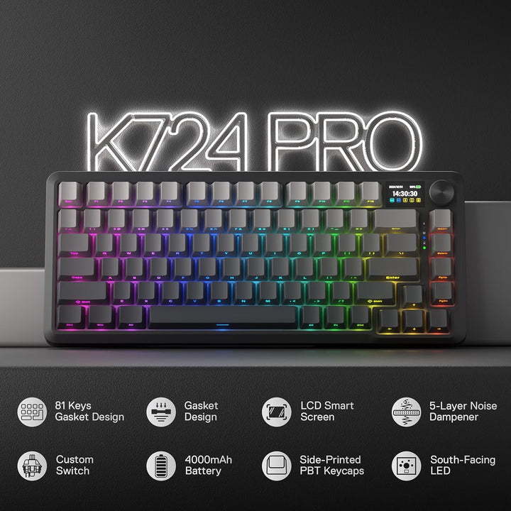Redragon K724 PRO Teclado inalámbrico para juegos con junta inalámb...