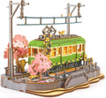 Rolife Sakura Journey Tram - Rompecabezas de madera 3D para adultos, kits de construcción de modelos de bricolaje con luces LED, regalo creativo para niños, regalo de pasatiempos y rompecabezas para