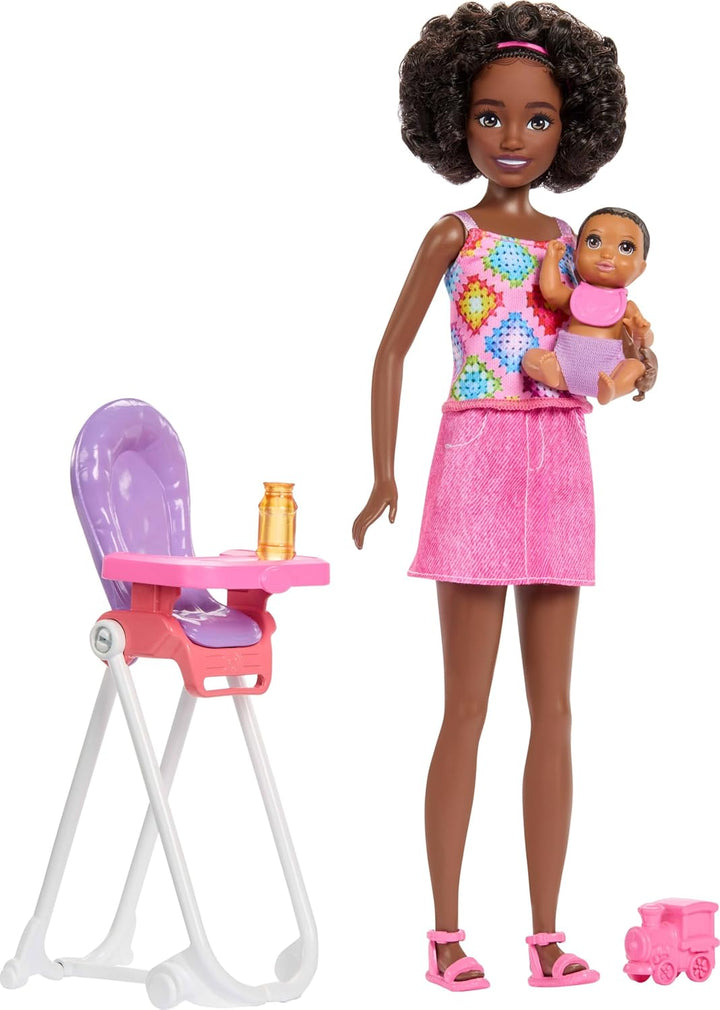 Barbie Skipper Babysitters, Inc. Juego con muñeca morena, muñeca mo...